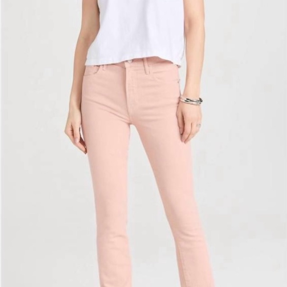 MOTHER NEW The Insider Hover Jeans in Peach Parfait